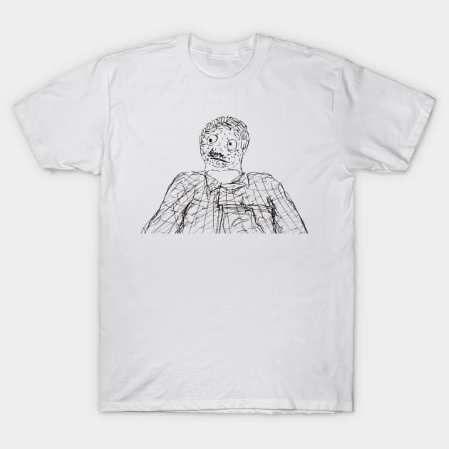 bob mortimer - cheap wotsit mask T-Shirt by underscoree